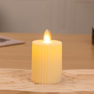 Foto principale Candela Led bianca 10 cm effetto fiamma Bianco Caldo a batteria Wisdom