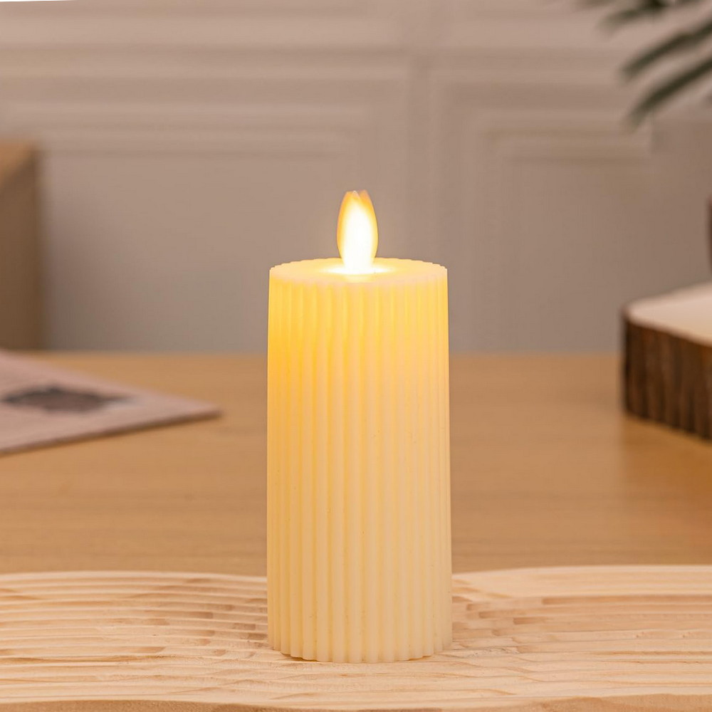 Foto principale Candela Led bianca 15 cm effetto fiamma Bianco Caldo a batteria Wisdom