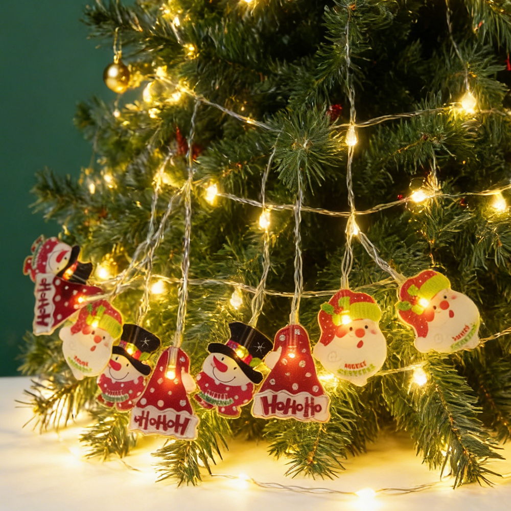 Catena decorata con 10 Personaggi luminose a Led Bianco Caldo 2 metri a batteria Wisdom - Foto 1