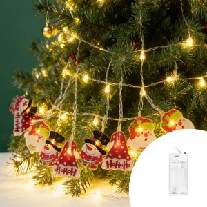 Foto principale Catena decorata con 10 Personaggi luminose a Led Bianco Caldo 2 metri a batteria Wisdom