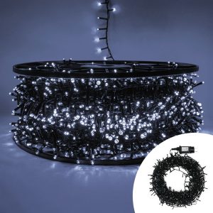 Foto principale Catena di luci 100 metri da 4000 Led Bianco Freddo con cavo verde Wisdom