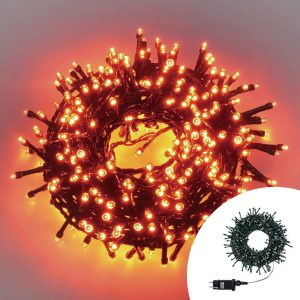Foto principale Catena di luci 28 metri da 500 Led Rosso fuoco con cavo verde Wisdom