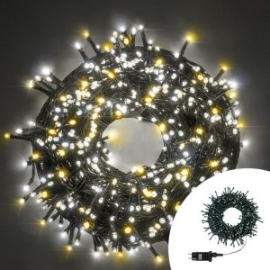 Foto principale Catena di luci 38 metri da 720 Led Bianco Caldo e Bianco Freddo con cavo verde Wisdom