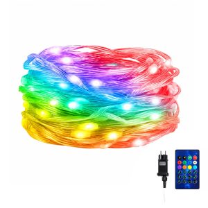 Foto principale Catena di luci Led Smart 30 metri 300 Led RGBIC Wi-Fi cavo trasparente con telecomando Wisdom