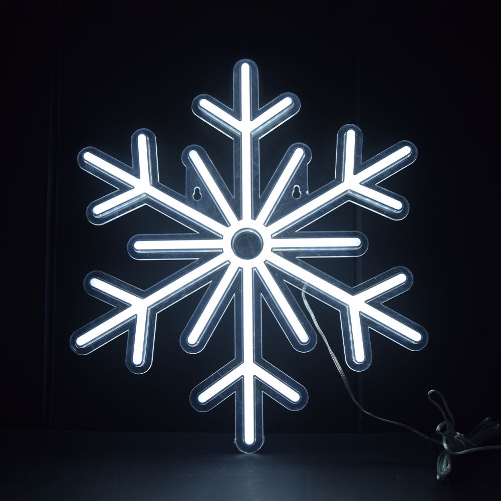 Fiocco di neve luminoso da 38cm Neon Flex USB Bianco freddo da interno Wisdom - Foto 1