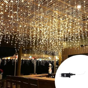 Foto principale Tenda luminosa 10 metri da 700 Led Bianco Caldo altezza 100cm da interno ed esterno Wisdom